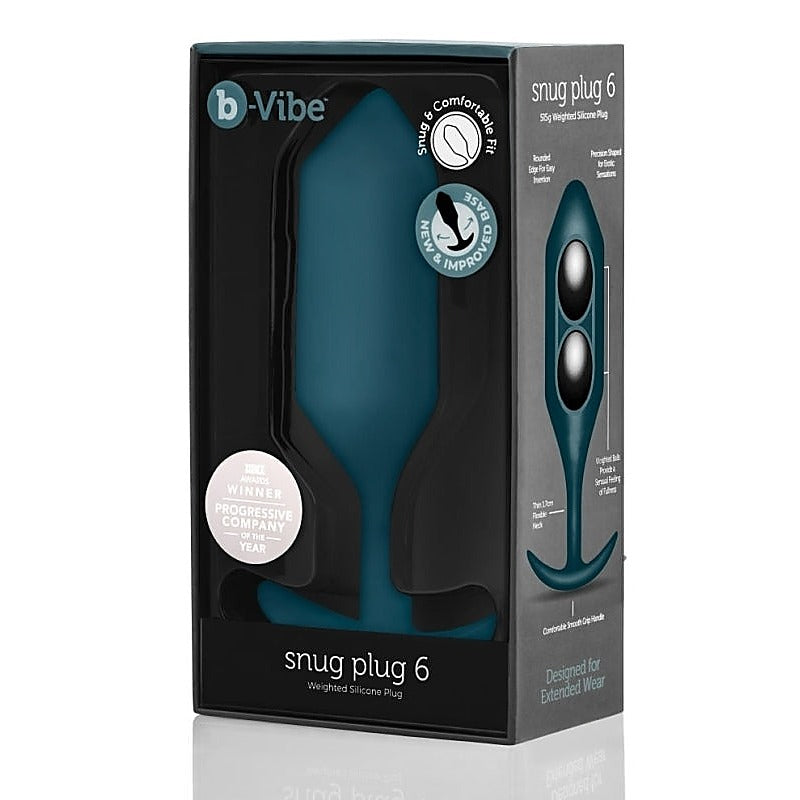 Snug Plug 6 Weighted Silicone Butt Plug by B-Vibe - Butt Plugs