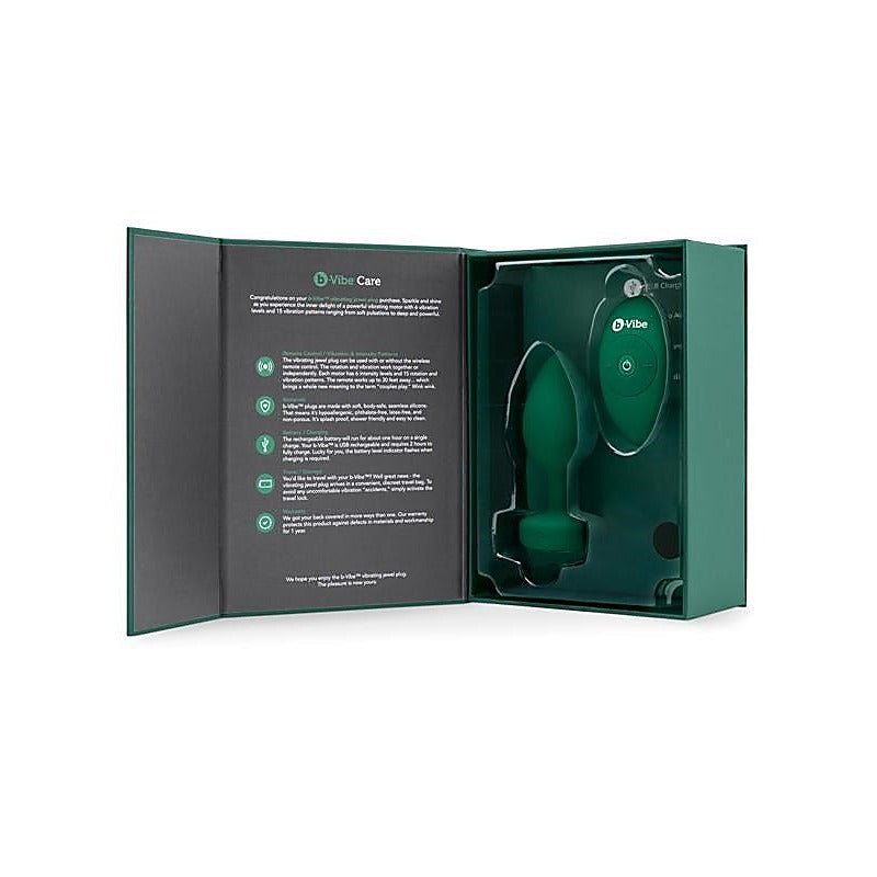 Vibrating Jewels Remote Control Butt Plug By B-Vibe - Butt Plugs