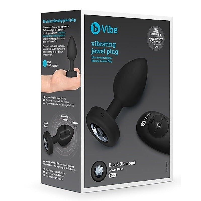 Vibrating Jewels Remote Control Butt Plug By B-Vibe - Butt Plugs