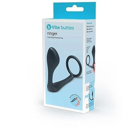 Ringer Cock Ring And Prostate Plug By B-Vibe - Butt Plugs