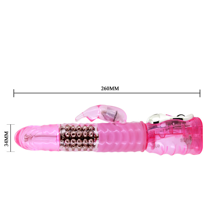 Baile Ribbed Shaft and Realistic Head Rabbit Vibrator - Rabbit Vibrators