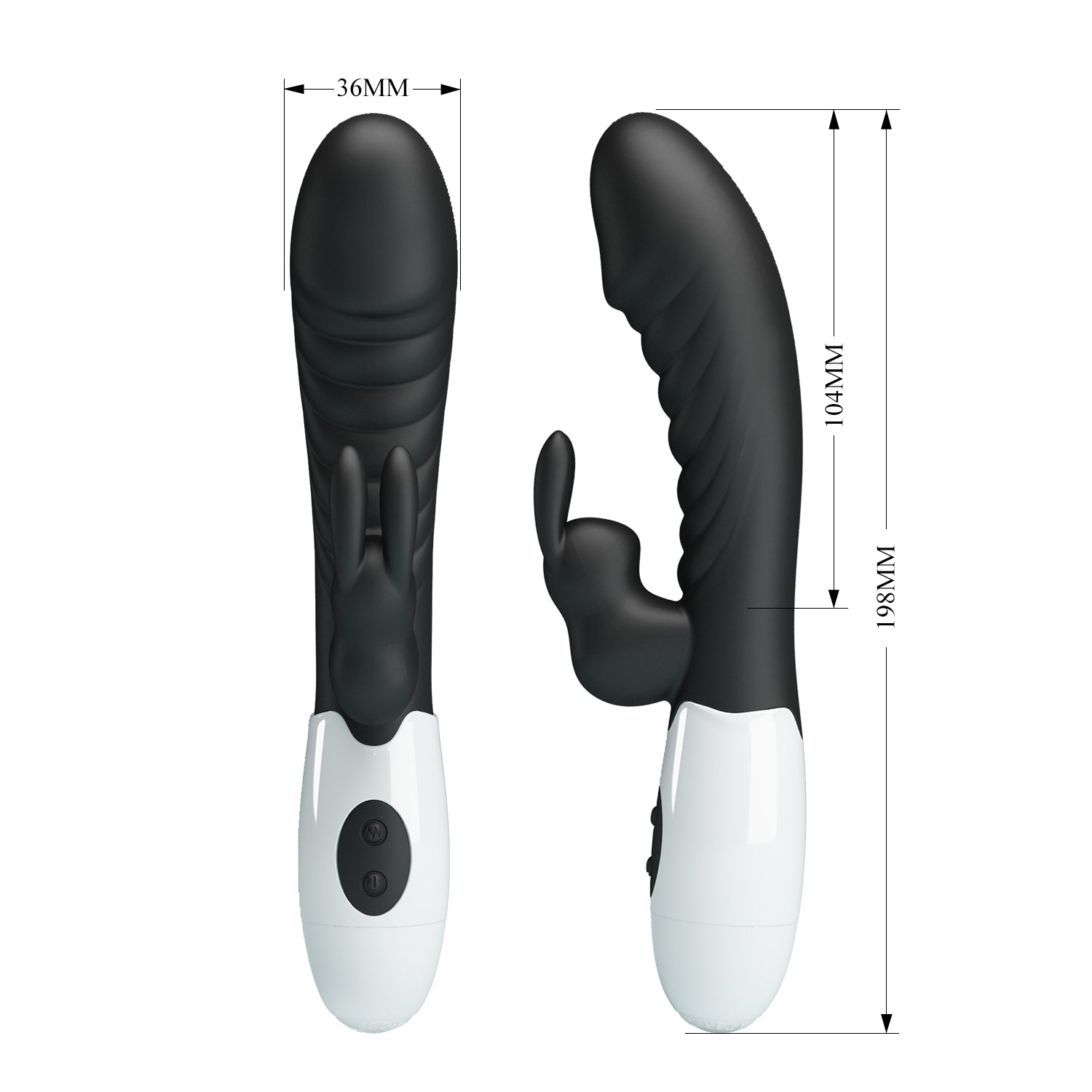 Baile Naughty Bunny 30 Functions Rabbit Vibrator - Black - Rabbit Vibrators