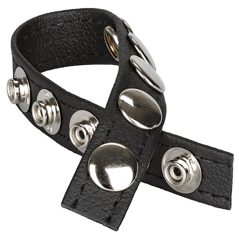 Ares Leather Multi Snap Cock Ring By California Exotics - Cock Rings