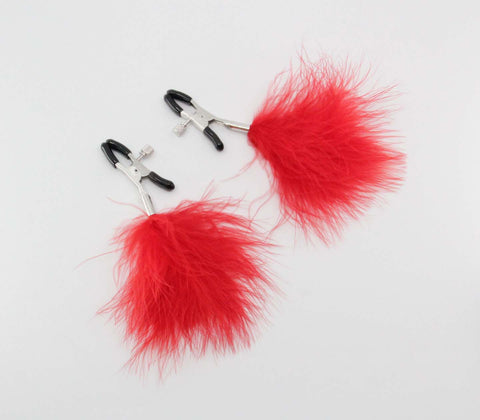 Love In Leather Womens Feather Nipple Clamps - Nipple and Clit Clamps