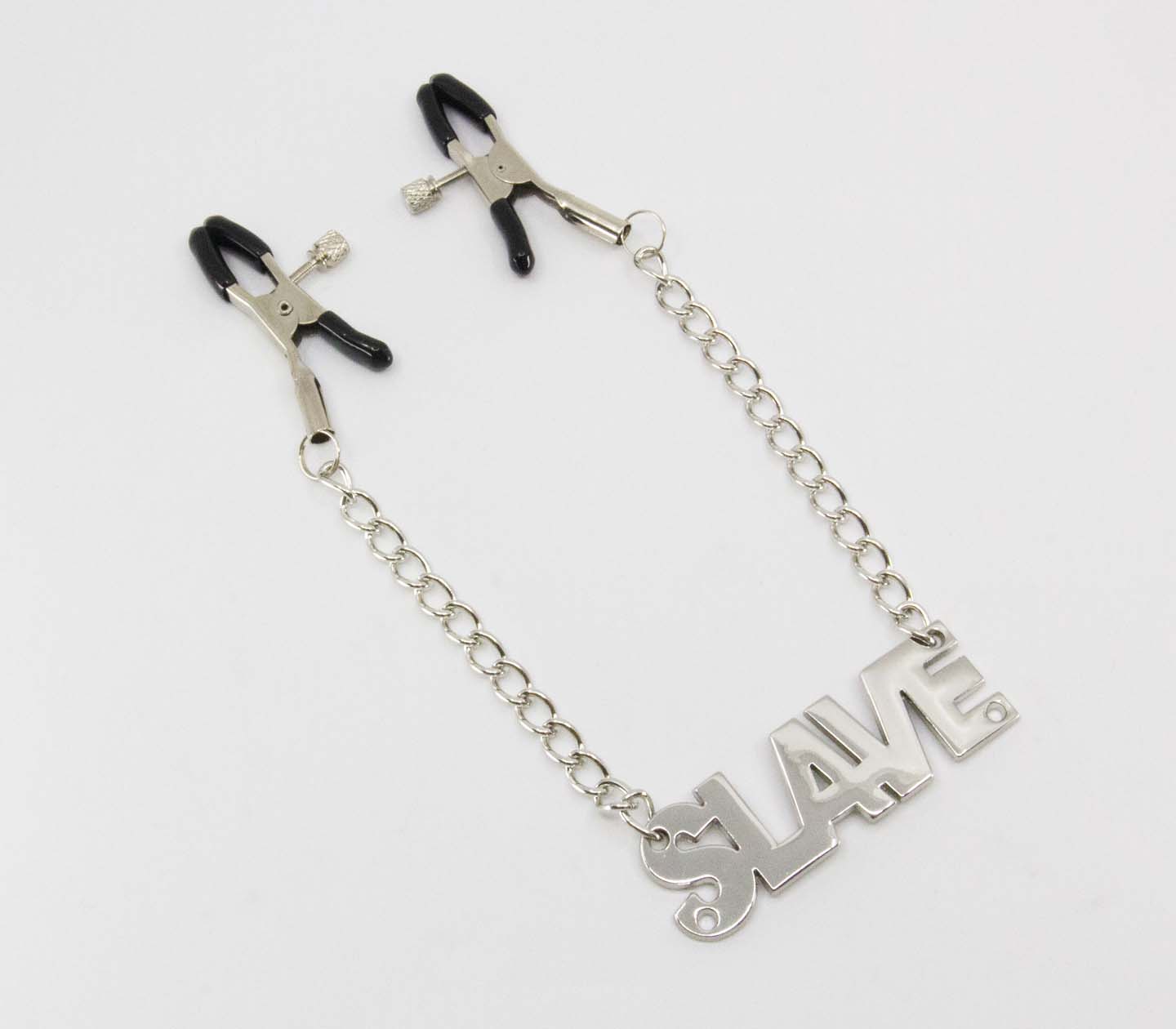 Love In Leather SLAVE Words Womens Nipple Clamps - Default Title - Nipple and Clit Clamps