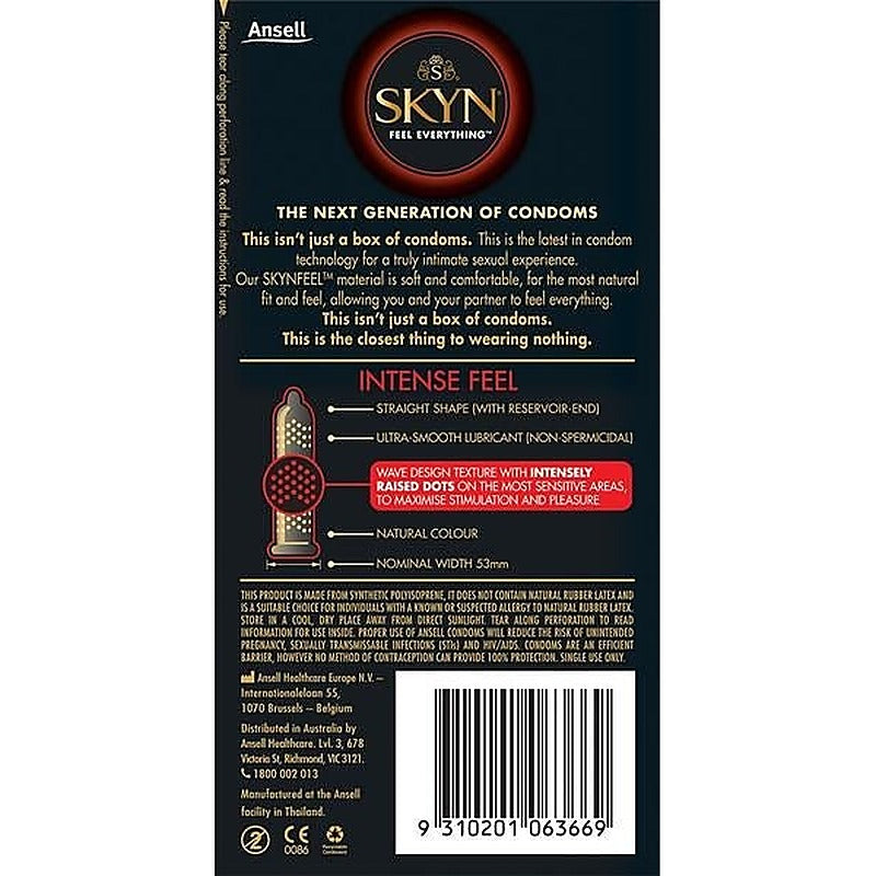 Intense Feel 10's Condom by Ansell - Condoms