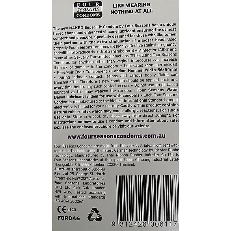 Naked Super Fit Condoms 12 Pack by Four Seasons - Condoms