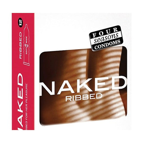 Naked Ribbed Condoms 12 Pack By Four Seasons - Condoms