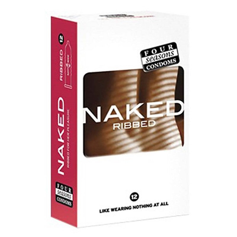 Naked Ribbed Condoms 12 Pack By Four Seasons - Condoms