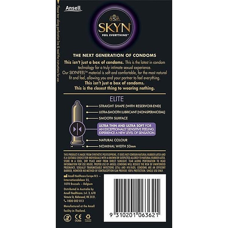 Ansell SKYN Elite Non Latex Condom - Condoms