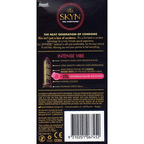 Ansell Skyn Intense Vibe Condoms - Condoms
