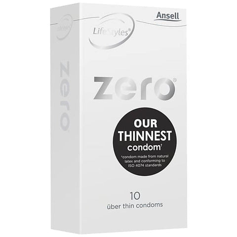 Ansell Zero Uber Thin Condom with Dots 10 pack - Condoms