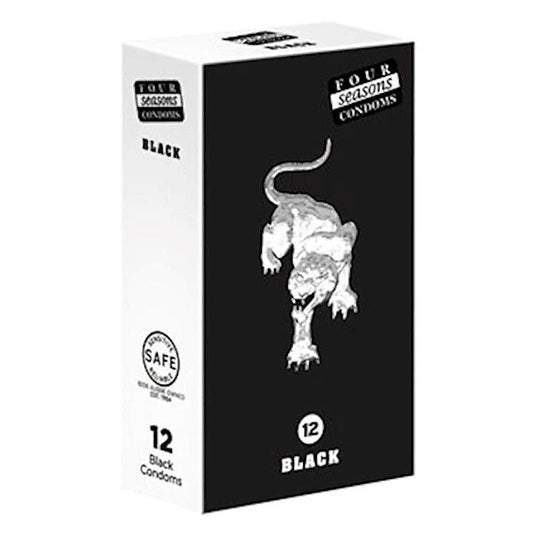 Black 12 Pack Adult Condoms By Four Seasons - Condoms