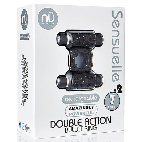 Double Action Rechargeable Bullet Cock Ring by Nu Sensuelle - Cock Rings