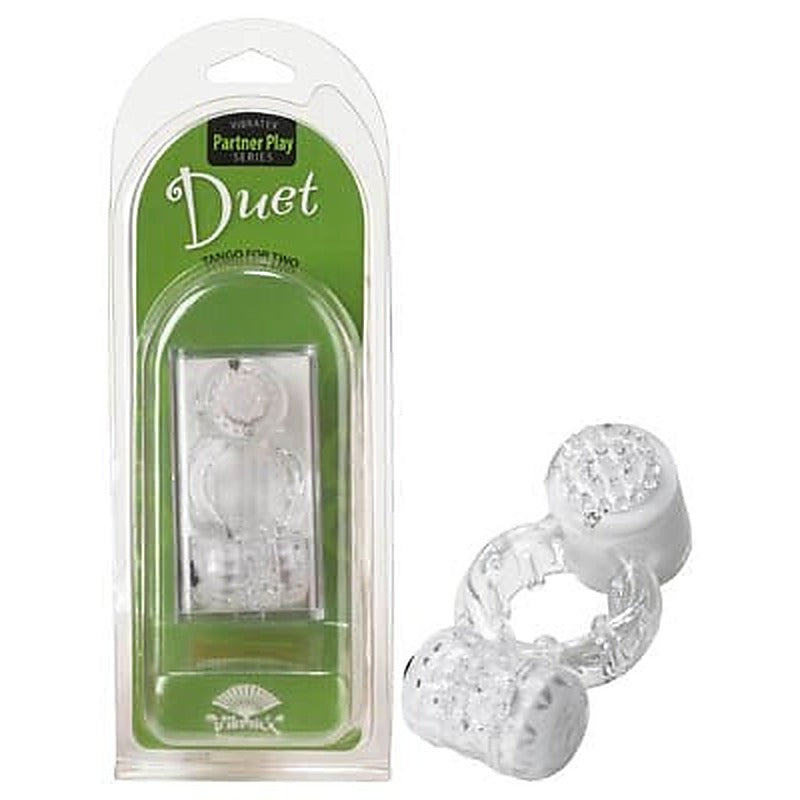 Duet Clear Silicone Cock Ring by Vibratex - Cock Rings