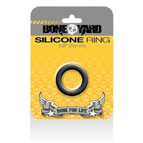 Boneyard Silicone Cock Ring Black 30MM by C1R Releasing - Stretchy Cock Rings