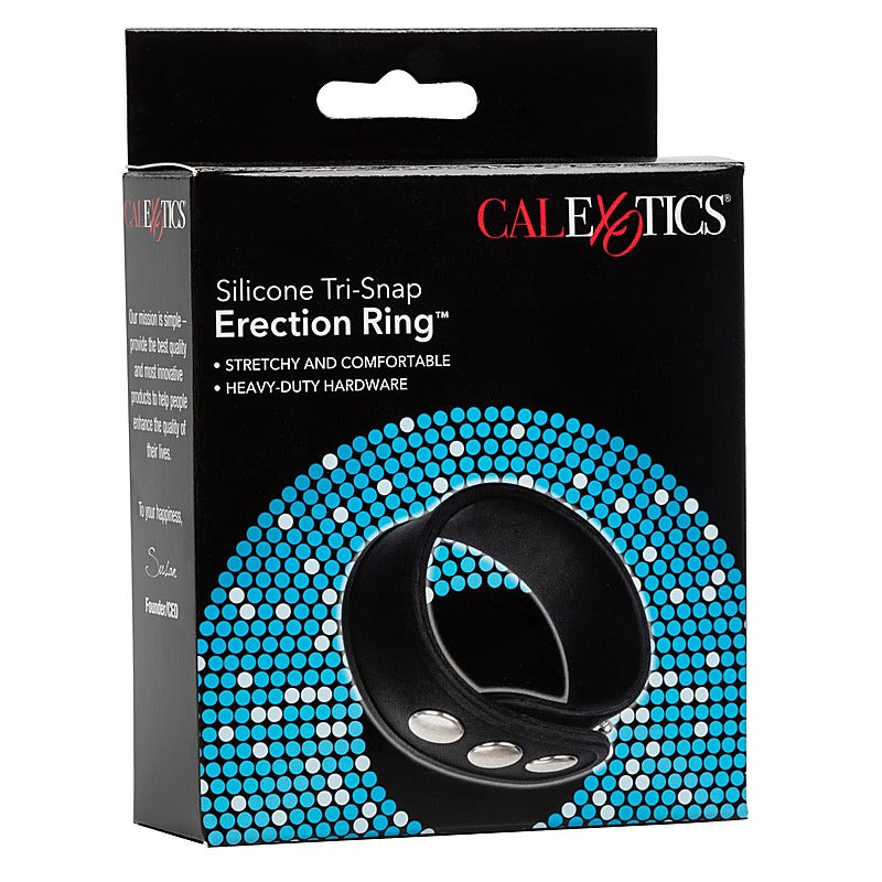 Silicone Tri-Snap Erection Enhancer Cock Ring - Stretchy Cock Rings