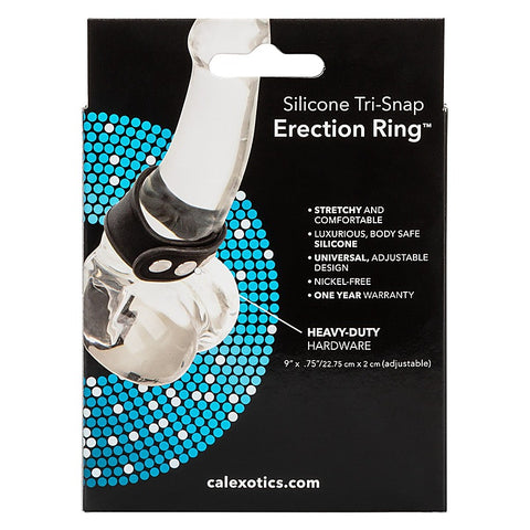 Silicone Tri-Snap Erection Enhancer Cock Ring - Stretchy Cock Rings