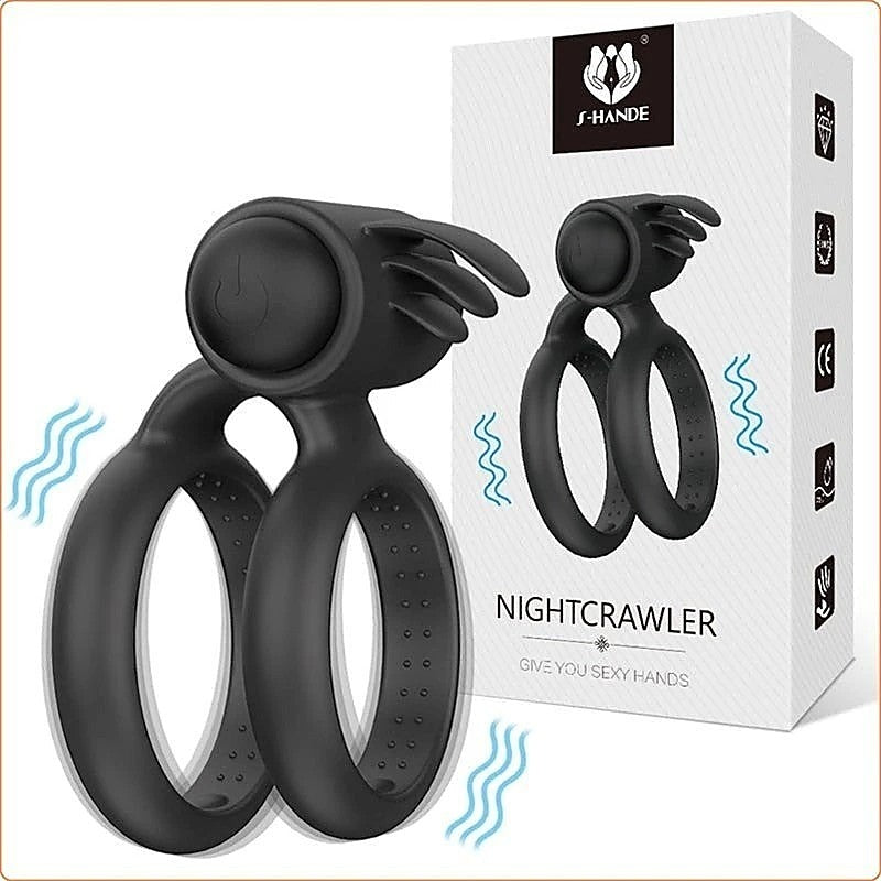Nightcrawler Cock Ring with Double Ring by BDStyle - Ball and Cock Toys