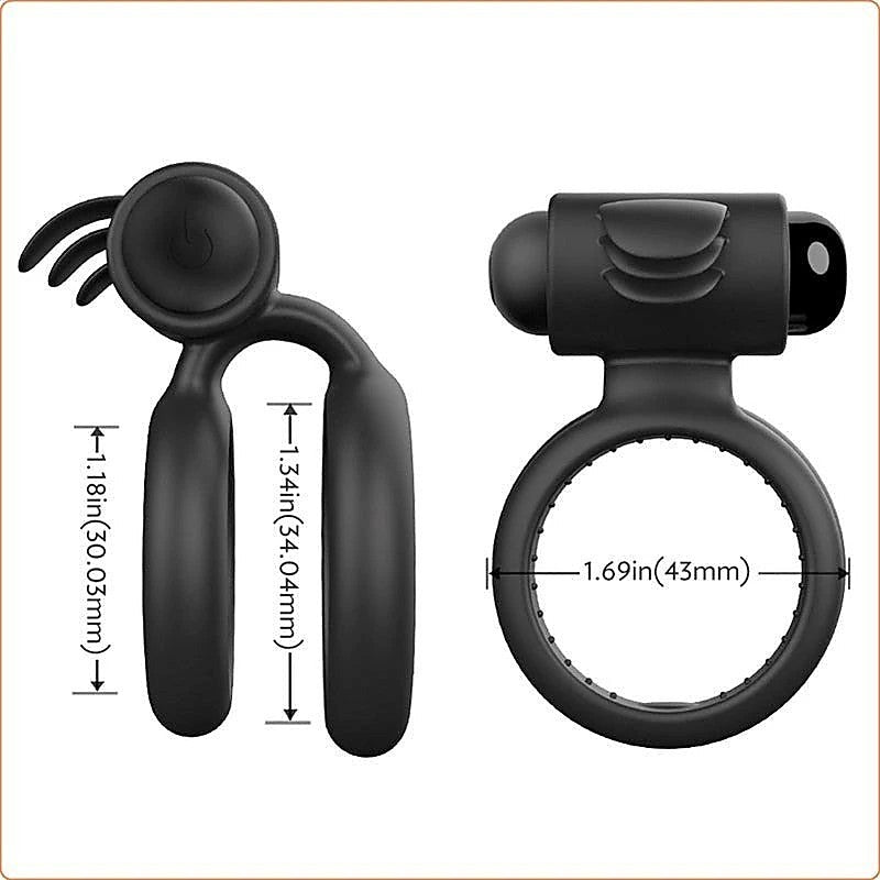 Nightcrawler Cock Ring with Double Ring by BDStyle - Ball and Cock Toys