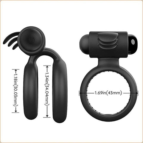 Nightcrawler Cock Ring with Double Ring by BDStyle - Ball and Cock Toys