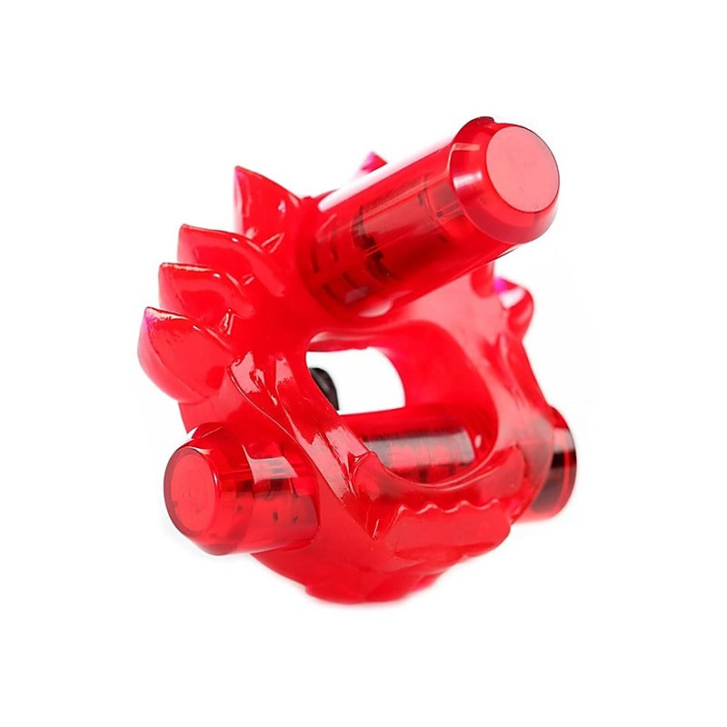Crossbones Flame Thrower Double Bullet Red By Evolved - Cock Rings
