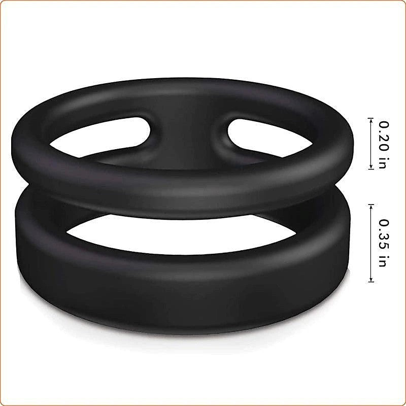 Silicone Dual Penis Ring by BDStyle - Ball and Cock Toys