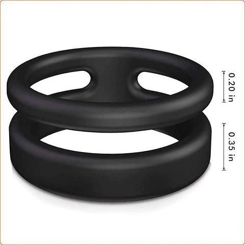Silicone Dual Penis Ring by BDStyle - Ball and Cock Toys