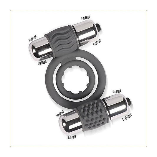 Double Bullet Cock Ring - Ball and Cock Toys