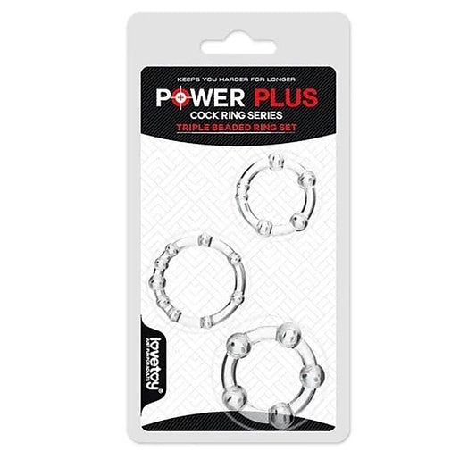 Triple Beaded Ring Set - Ball and Cock Toys