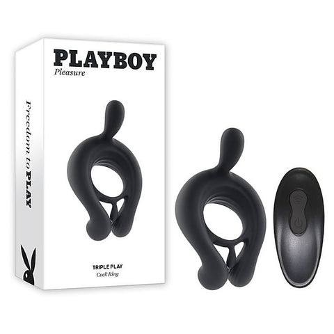 Playboy Pleasure Triple Play Remote Control Cock Ring - Vibrating Cock Rings
