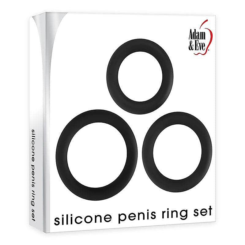 Premium Black Penis Ring Trio By Adam & Eve - Cock Ring Sets