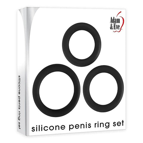 Premium Black Penis Ring Trio By Adam & Eve - Cock Ring Sets