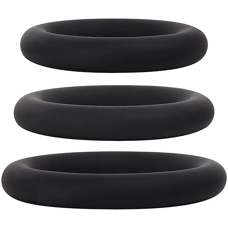 Premium Black Penis Ring Trio By Adam & Eve - Cock Ring Sets