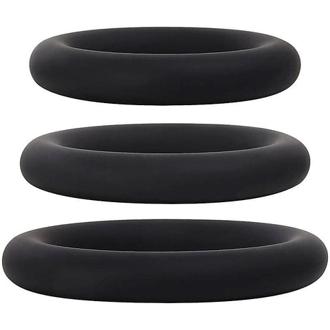 Premium Black Penis Ring Trio By Adam & Eve - Cock Ring Sets