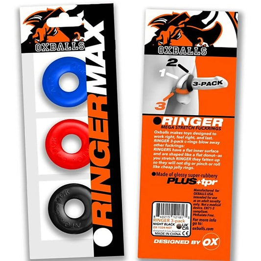 Oxballs Ringer Max 3 Pc Mens Cockring Set - Cock Rings