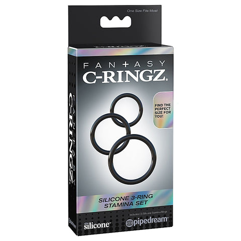 Fantasy 3 Silicone Cock Ring Stamina Set by Pipedream - Cock Rings