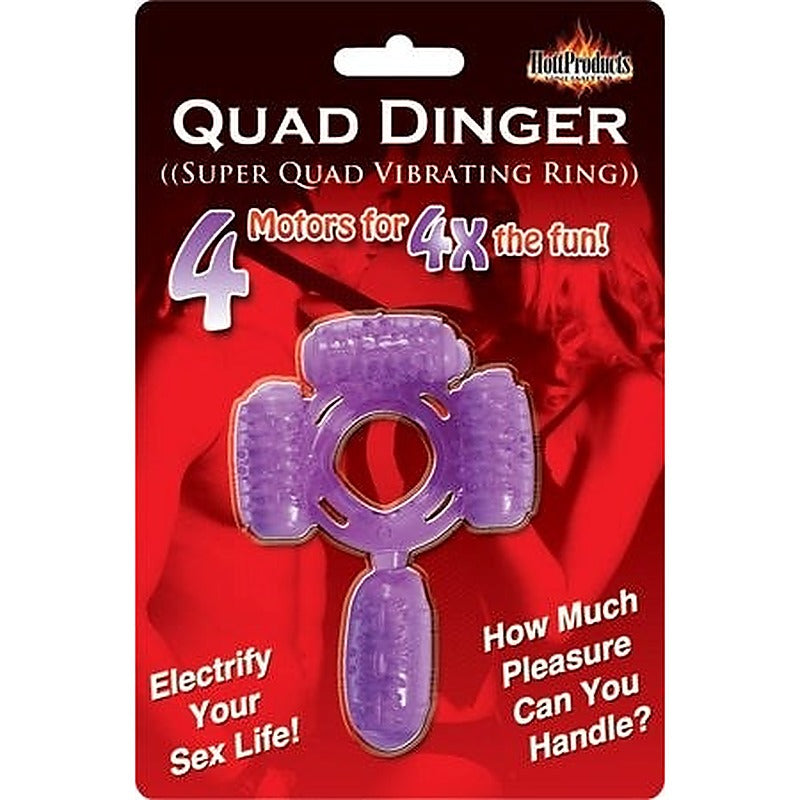 Humm Dinger Super Quad Cock Ring Pink by Hott Products - Cock Rings
