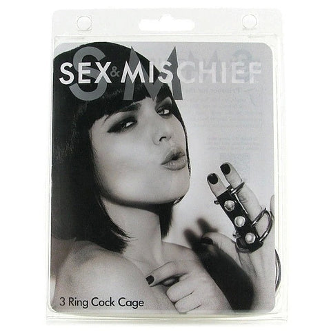 3 Ring Cock Cage by Sportsheets - Male Chastity