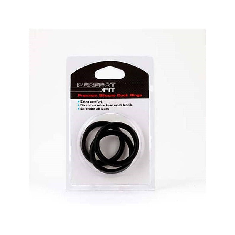 Silicone 3 Piece Cock Ring Kit by Perfect Fit - Cock Rings