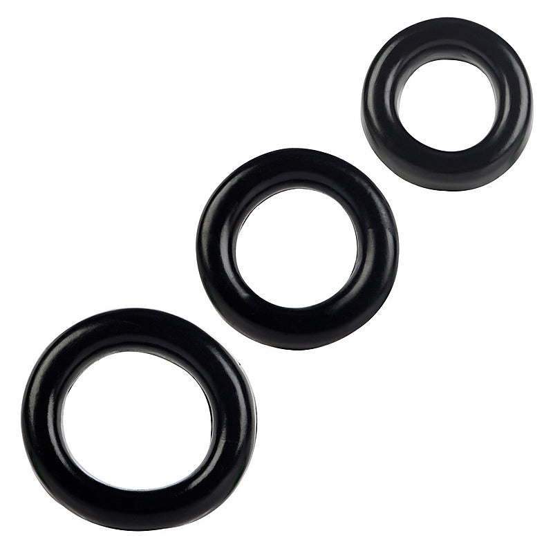 Colt 3 Piece Stretchy Mens Cock Ring Set - Cock Rings