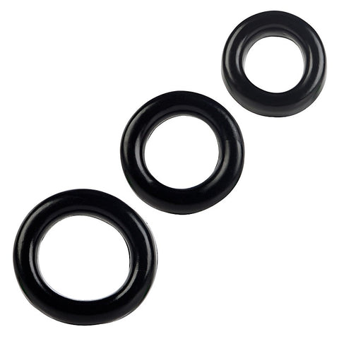 Colt 3 Piece Stretchy Mens Cock Ring Set - Cock Rings