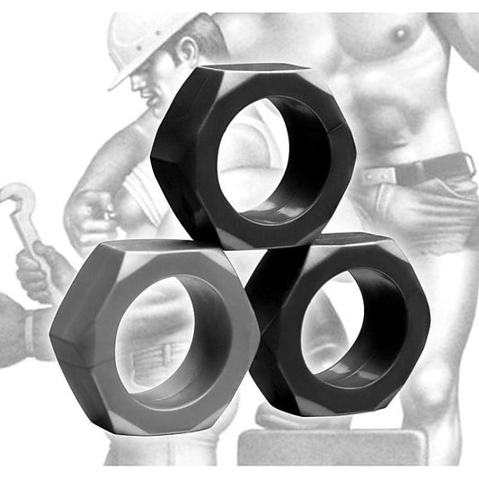 Tom of Finland 3 Piece Cock Nuts - Cock Rings