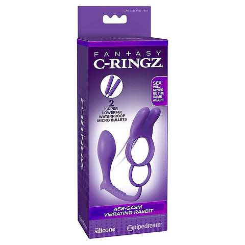 Fantasy C-Cock Ringz Ass-Gasm Vibrating Rabbit Cock Ring - Cock Rings