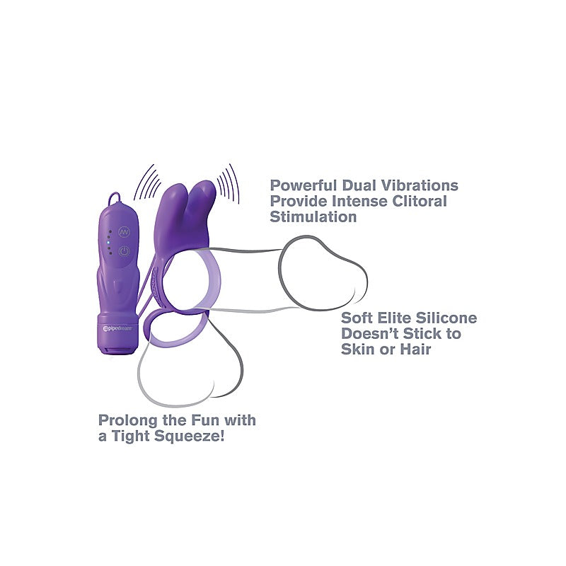 C-Ringz Twin Teazer Rabbit Cock Ring By Pipedream - Vibrating Cock Rings