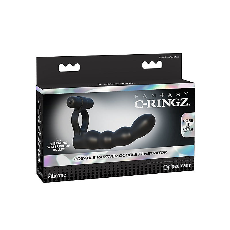 Posable Partner Double Penetrator by Pipedream Products - Cock Rings