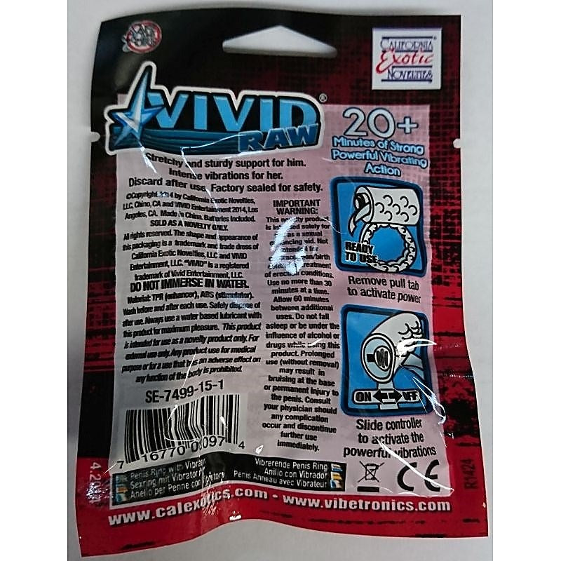 Vivid Raw Power Cock Ring by California Exotics - Stretchy Cock Rings