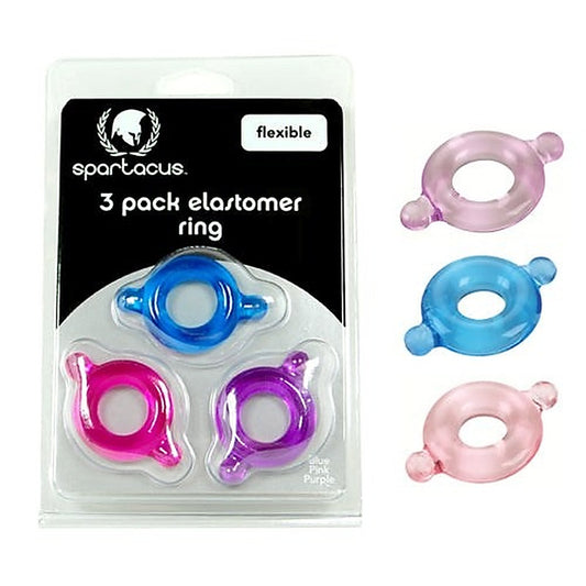 Elastomer Cock Ring 3 Pack - Set 1 - Cock Rings