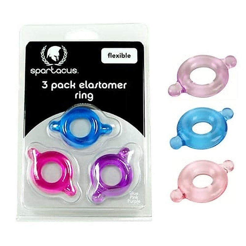 Elastomer Cock Ring 3 Pack by Spartacus Enterprises - Cock Rings