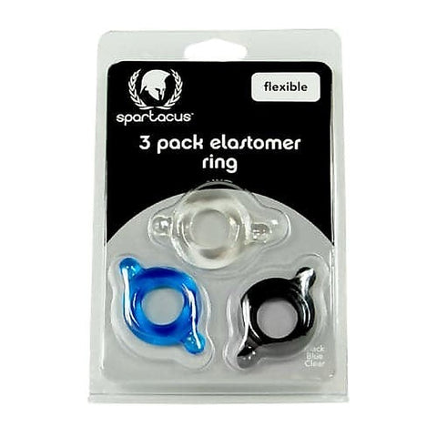 Elastomer Cock Ring 3 Pack by Spartacus Enterprises - Cock Rings